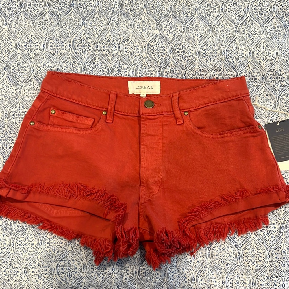 The Great Blue Denim Orange shorts size 26
